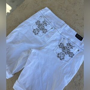 White bling shorts
